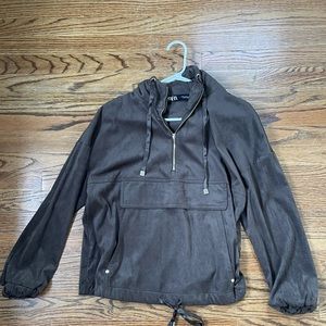 ZARA NEW suede hoodie
